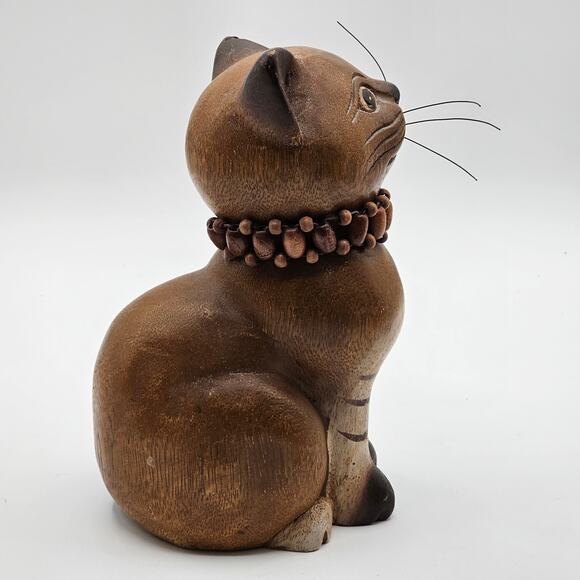 Hand-painted Vintage Kitty Ally Cat Sculpture - Whimsical Folk Art Decor - Picture 4 of 10